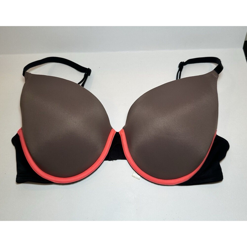 Victoria’s Secret PINK Wear Everywhere Push Up Bra 36D Taupe Black Coral